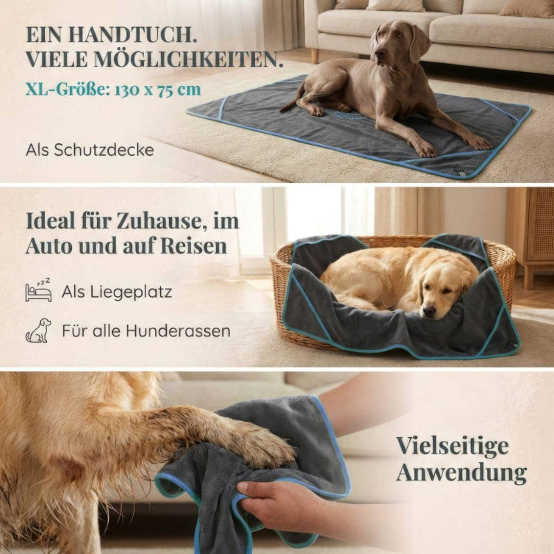 Serviette en microfibre extra absorbante pour chien (130 x 75 cm)