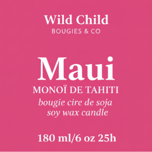 "Maui" Bougie naturelle parfumée au Monoï - 25h