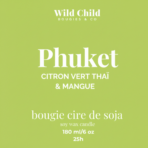 "Phuket" Bougie parfum Citron Vert Thai & Mangue - 25h