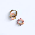 Paire de boucles d'oreilles - Billie - Fleur - Prairie - Anneaux plaqués or