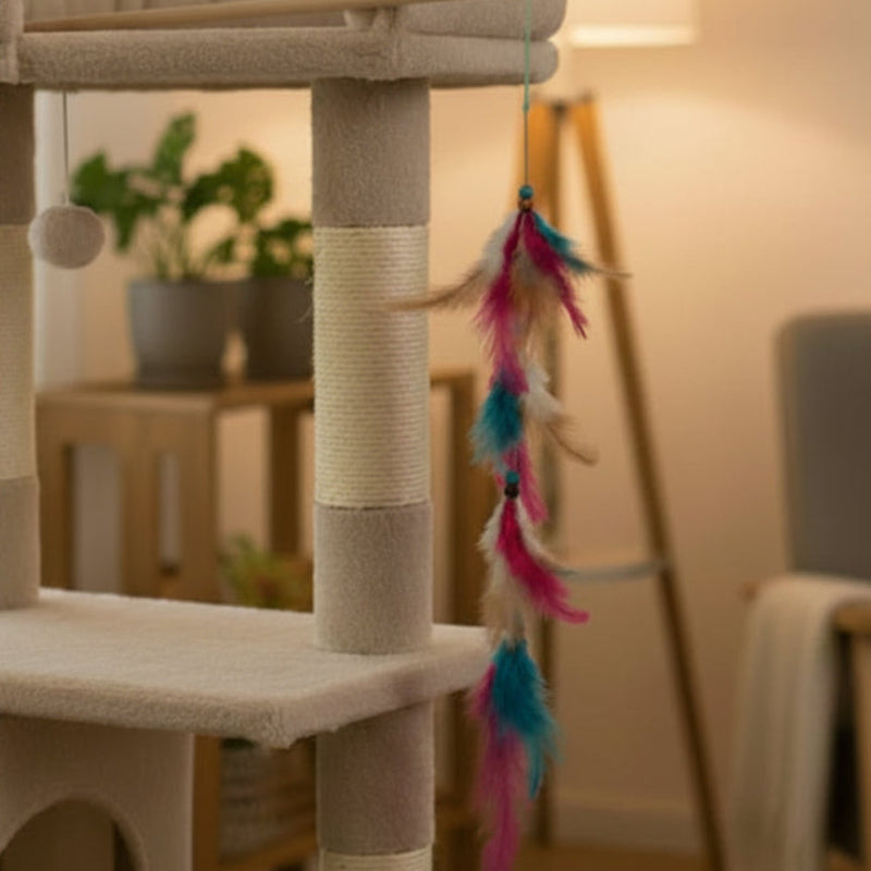baguette canne à pêche en plume jouet pour chat - MokAïko&Co