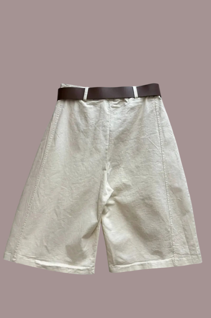Short Bermuda Ample - Taille Haute avec Ceinture Ajustable