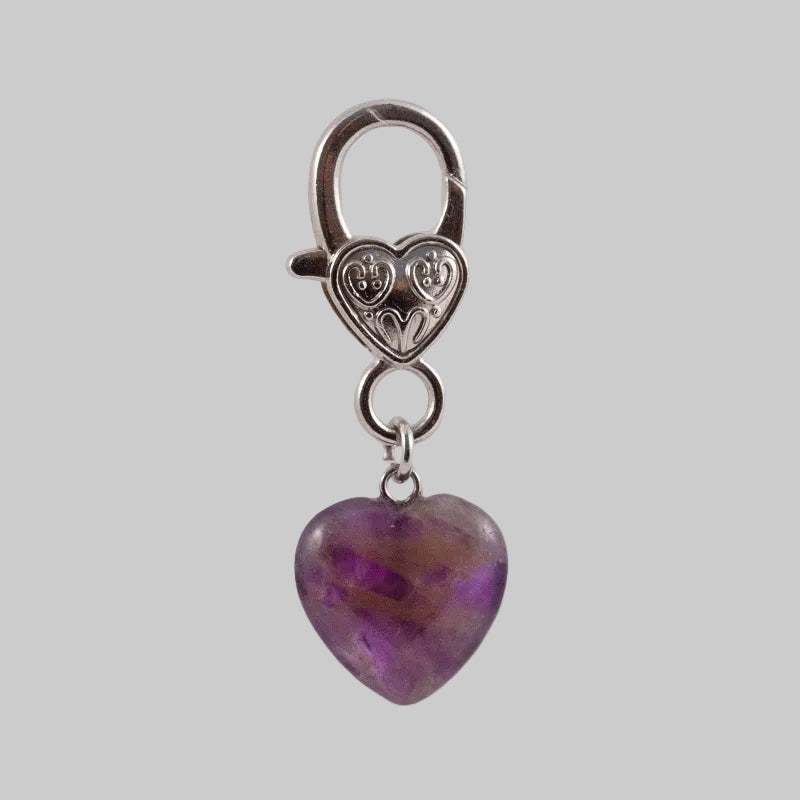 Pendentif pour animal de compagnie en forme de Cœur et en Améthyste