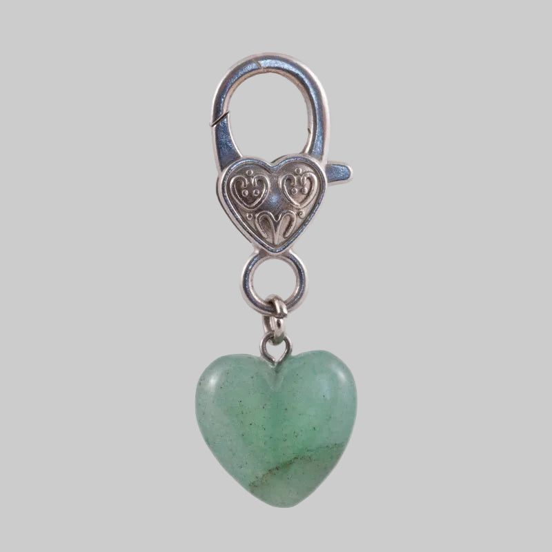 Pendentif pour animal de compagnie en forme de Coeur et en Aventurine verte
