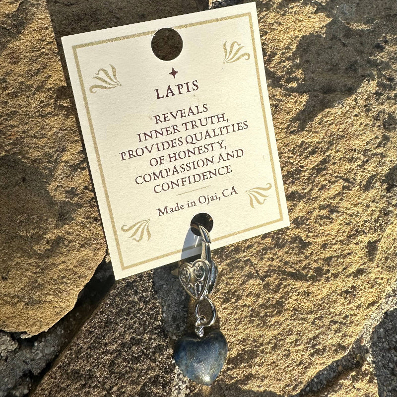 Pendentif pour animal de compagnie en forme de Cœur en Lapis-Lazuli