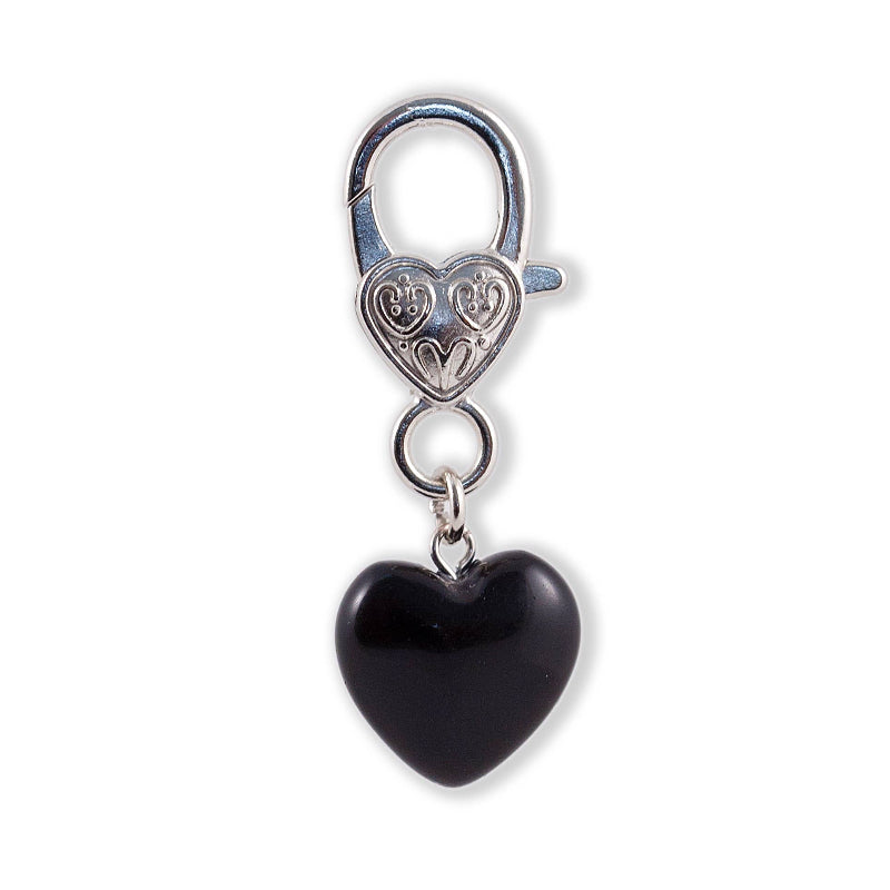 Pendentif pour animal de compagnie en forme de Cœur et en Obsidienne noire