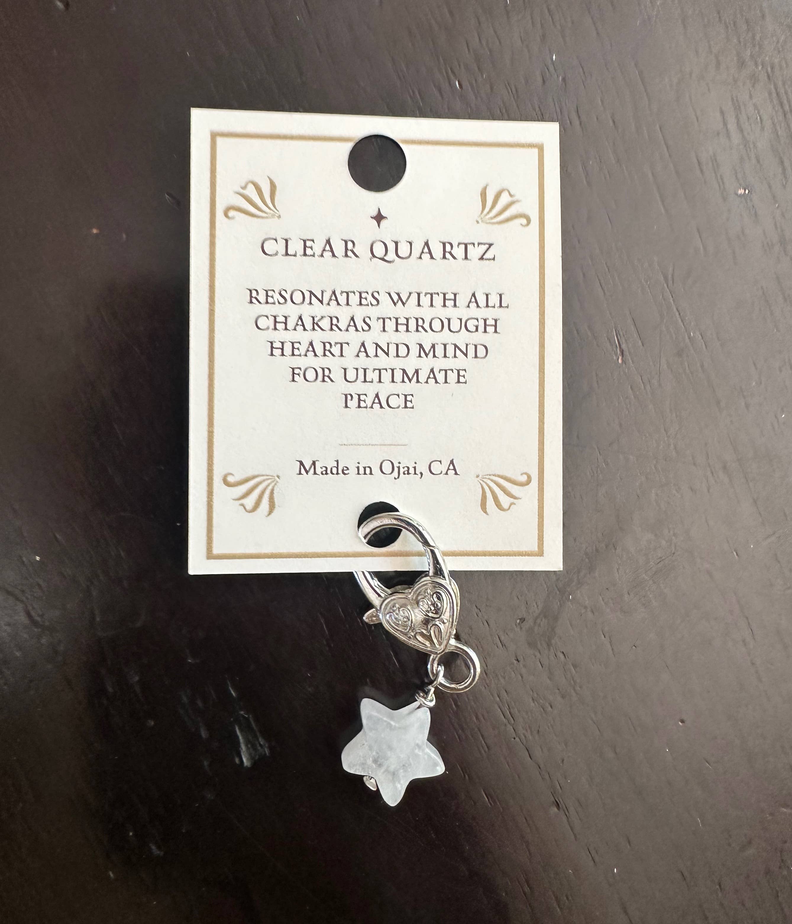 Pendentif pour animal de compagnie en forme d'Étoile et en Quartz clair
