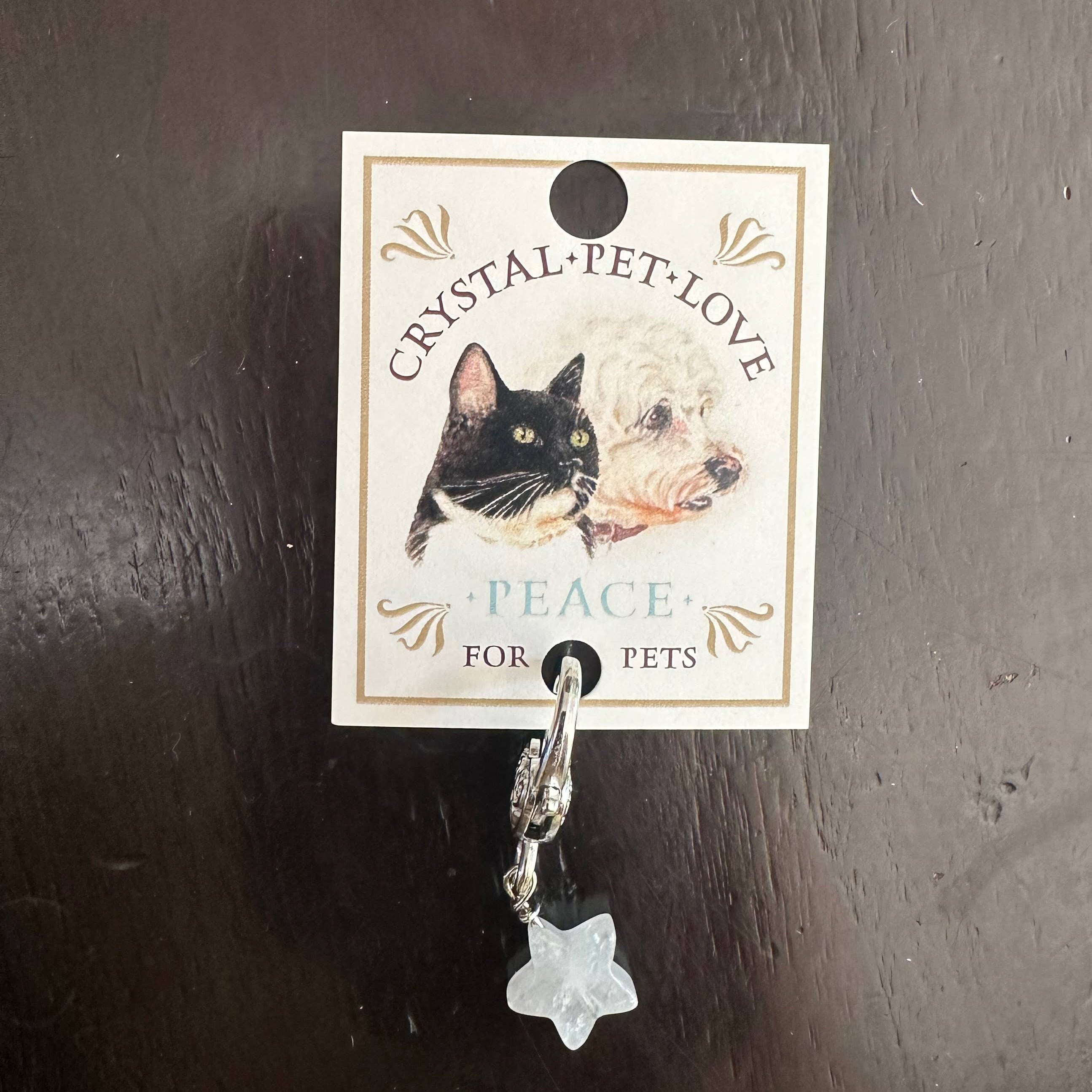 Pendentif pour animal de compagnie en forme d'Étoile et en Quartz clair