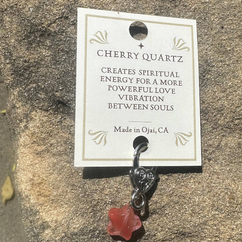 Pendentif pour animal de compagnie en forme d'Étoile et en Quartz Cerise