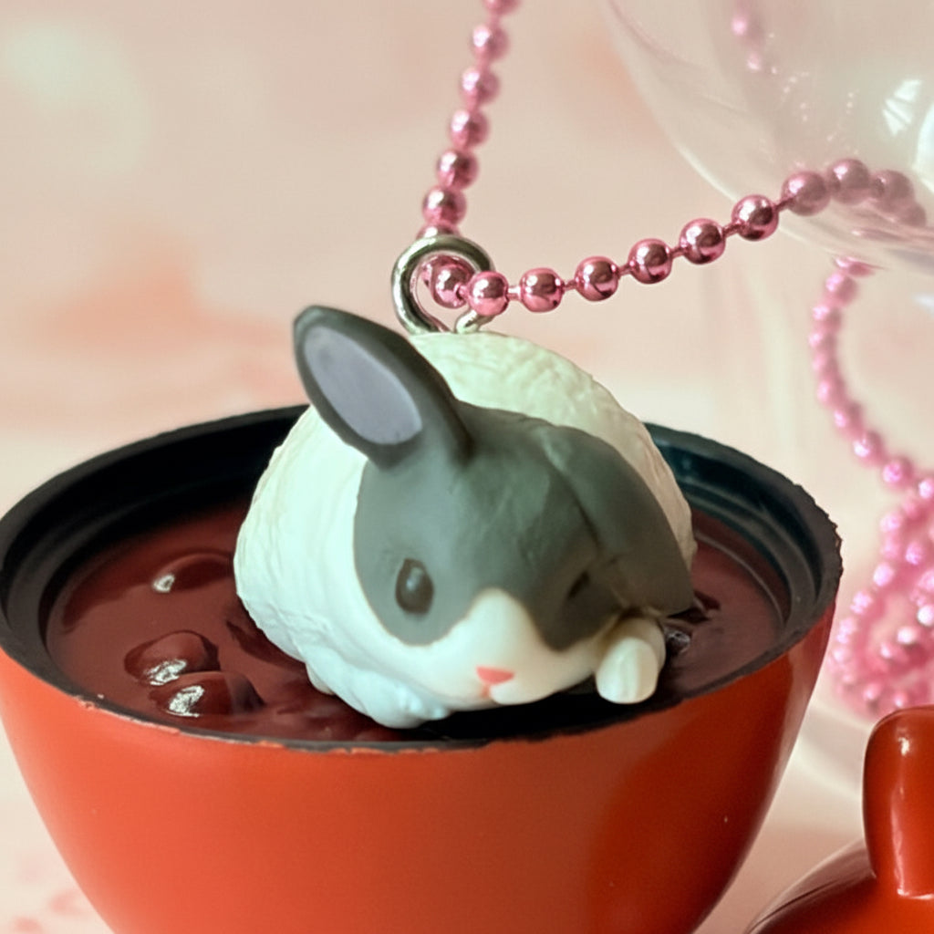 Collier pour enfant - Pendentif Lapin Bunny Japonais - Accessoire Bol Rouge