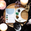 Coffret Success Healing en cristal avec plat à bijoux en forme de lune