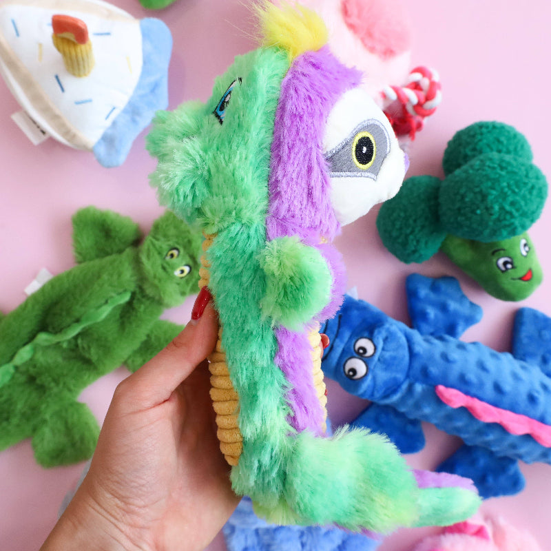 Jouet pour chien à couineur - Mystical Flip Friends - double face Dragon et Paresseux