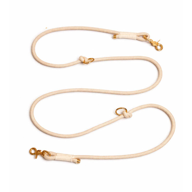Laisse Multiposition pour chien - couleur blanc perle