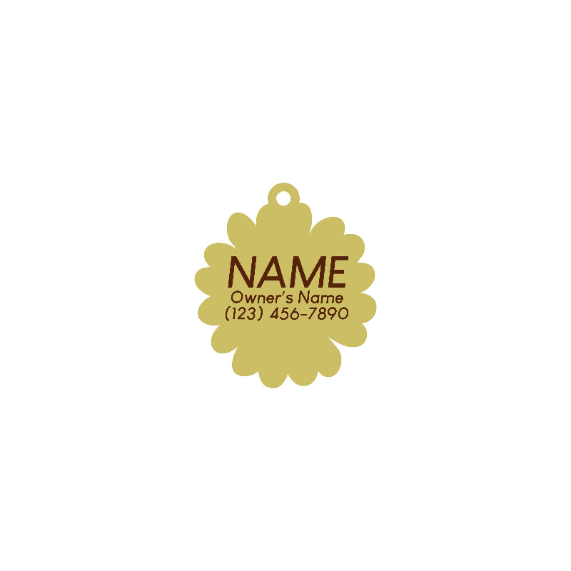 Médaille d'identification pour animal en forme de Marguerite