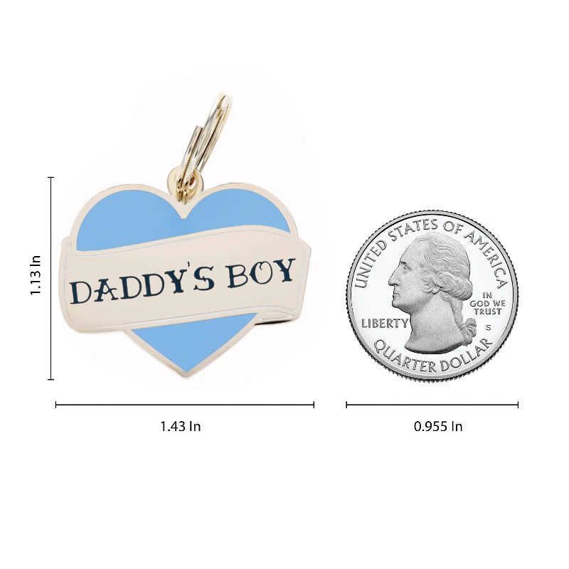 Médaille d'identification pour animal de compagnie Daddy's Boy  Fils à son papa