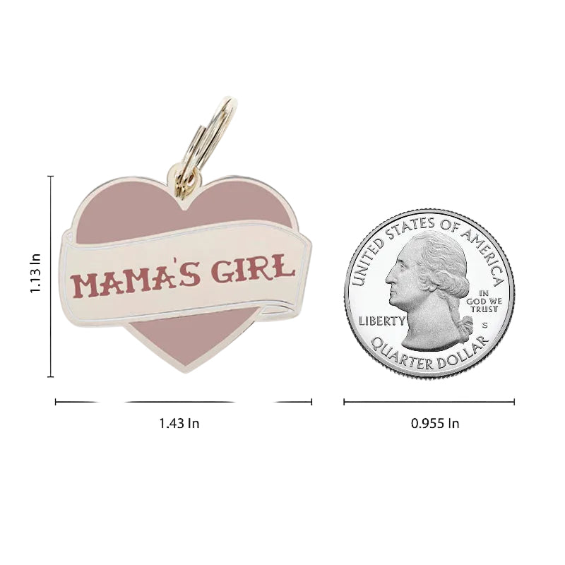 Médaille d’identification pour animal de compagnie Mama's Girl  Fille à sa Maman
