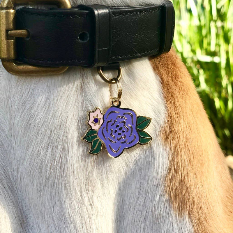 Médaille d'identification pour animaux de compagnie Fleur Sauvage