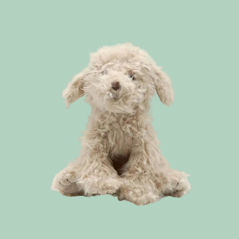 Peluche pour enfant - Animal de ferme - Chien - Blanc crème - 25 cm