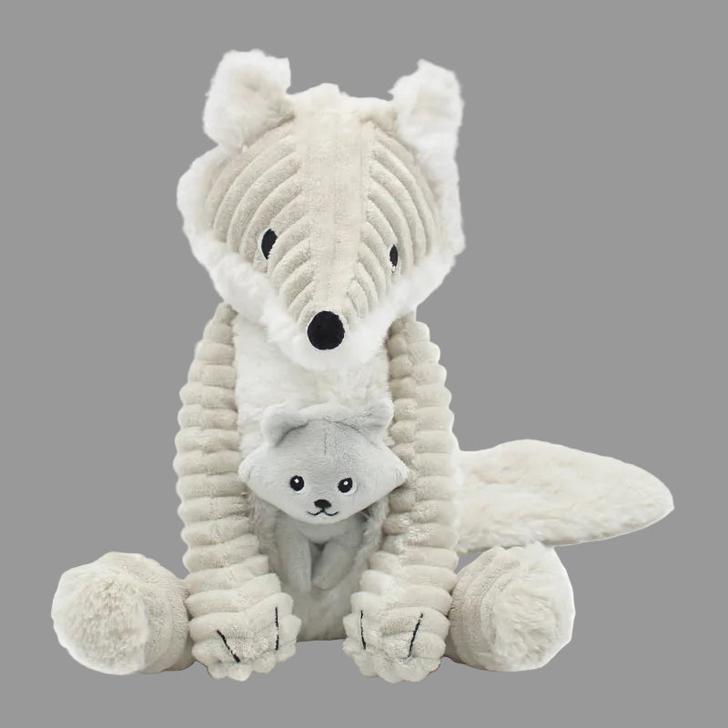 Peluche pour enfant - Renard des neiges maman et bébé