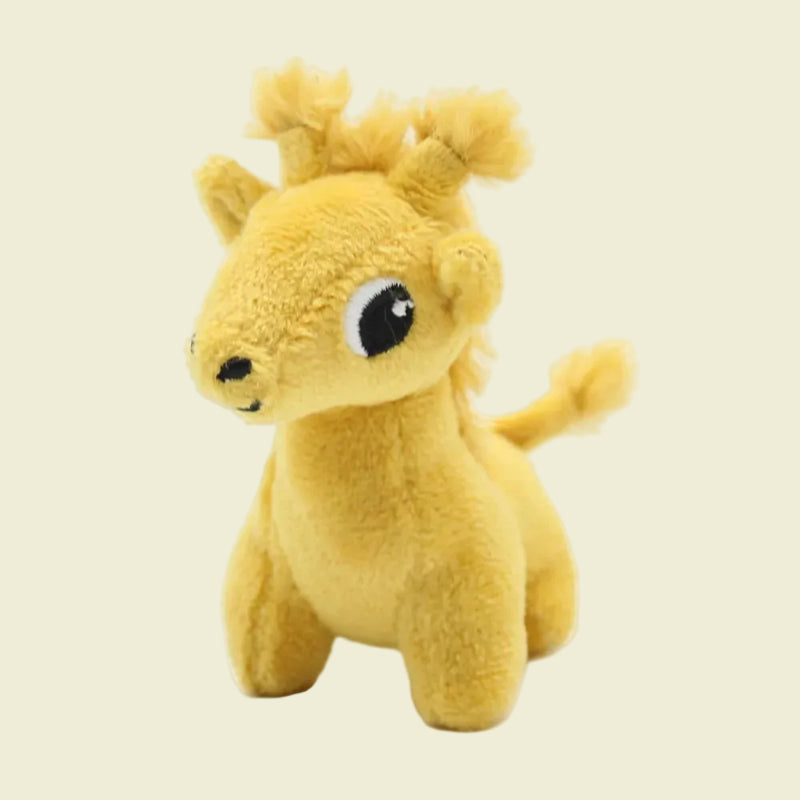 Peluche pour enfant - Loncou la Girafe - Maman et Bébé - Jaune Moutarde