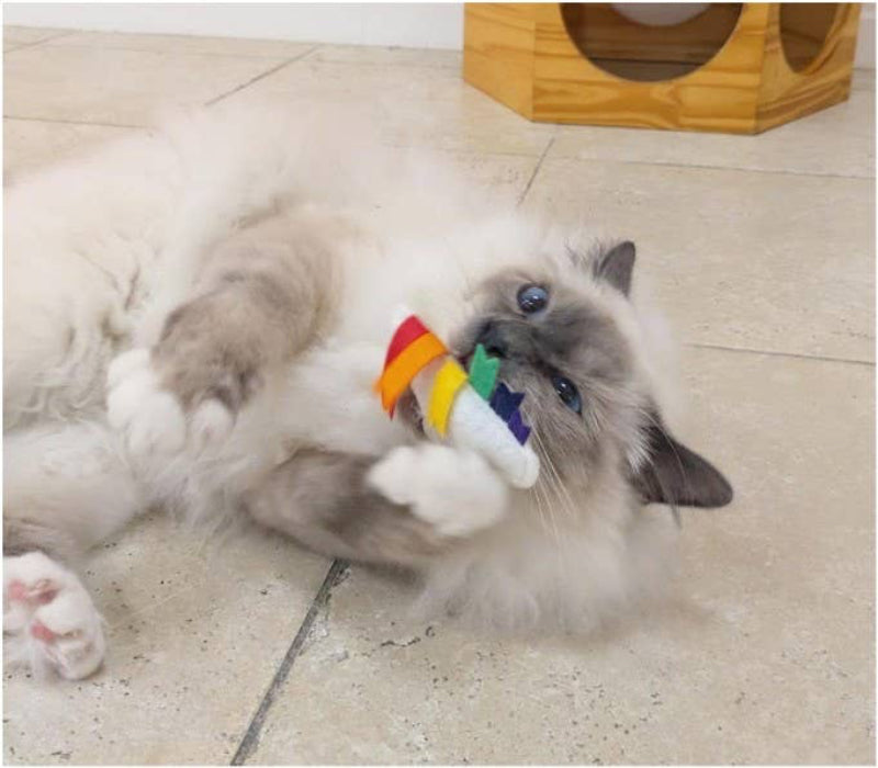Jouet pour chat - Nuage arc-en-ciel en Feutrine