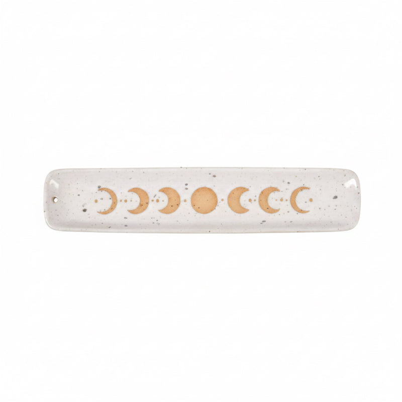 Porte-encens en céramique avec design des phases lunaires