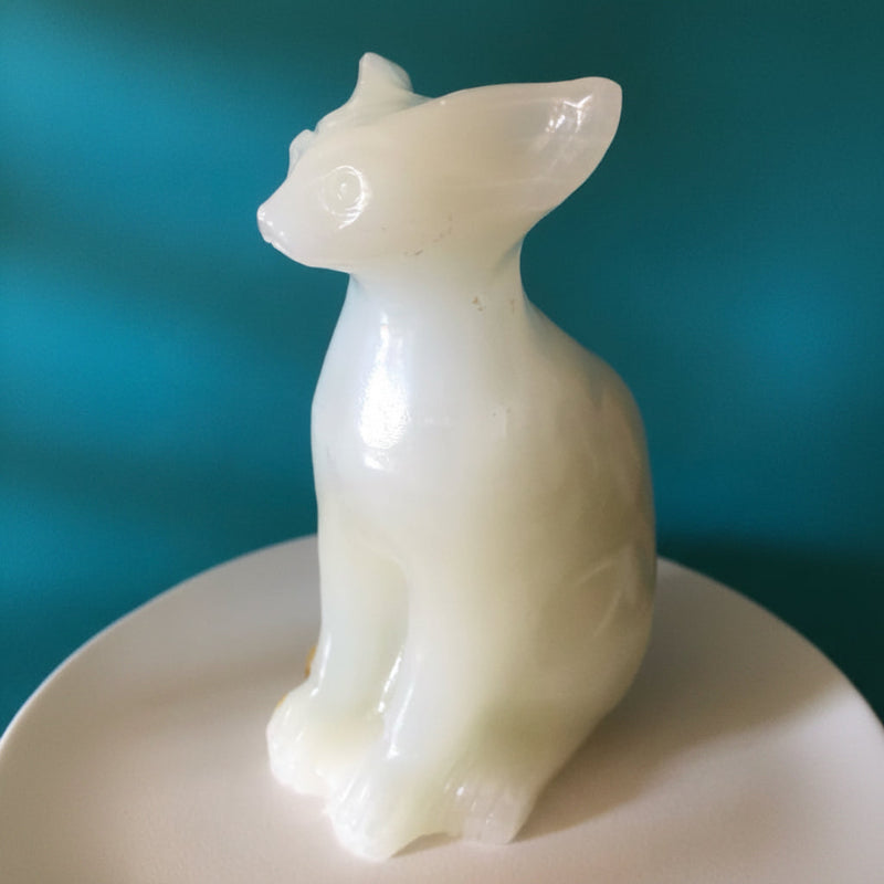 Sphinx de Jade Afghan – Statuette Sculptée à la Main