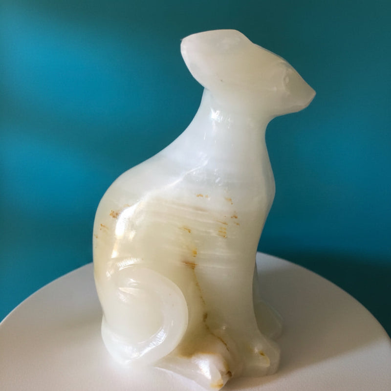 Sphinx de Jade Afghan – Statuette Sculptée à la Main