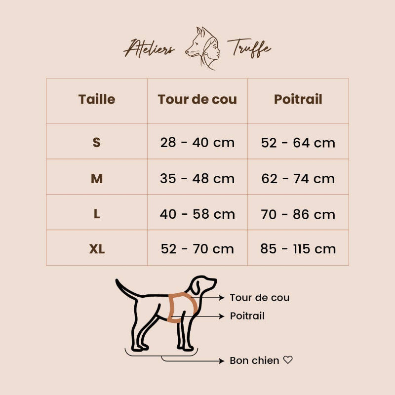 Harnais pour chien en velours - couleur argile terracotta
