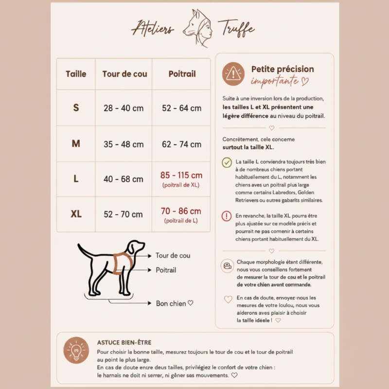Harnais pour chien en velours - couleur blanc perle