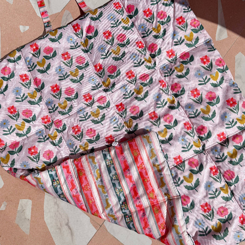 Tapis de voyage de Luxe pour animal de compagnie - double face motifs Teckel et Fleuri