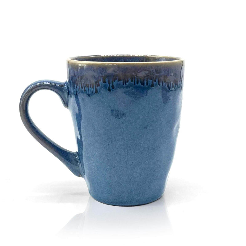 Tasse en grès avec anse bleue motif Anchor - 400 ML