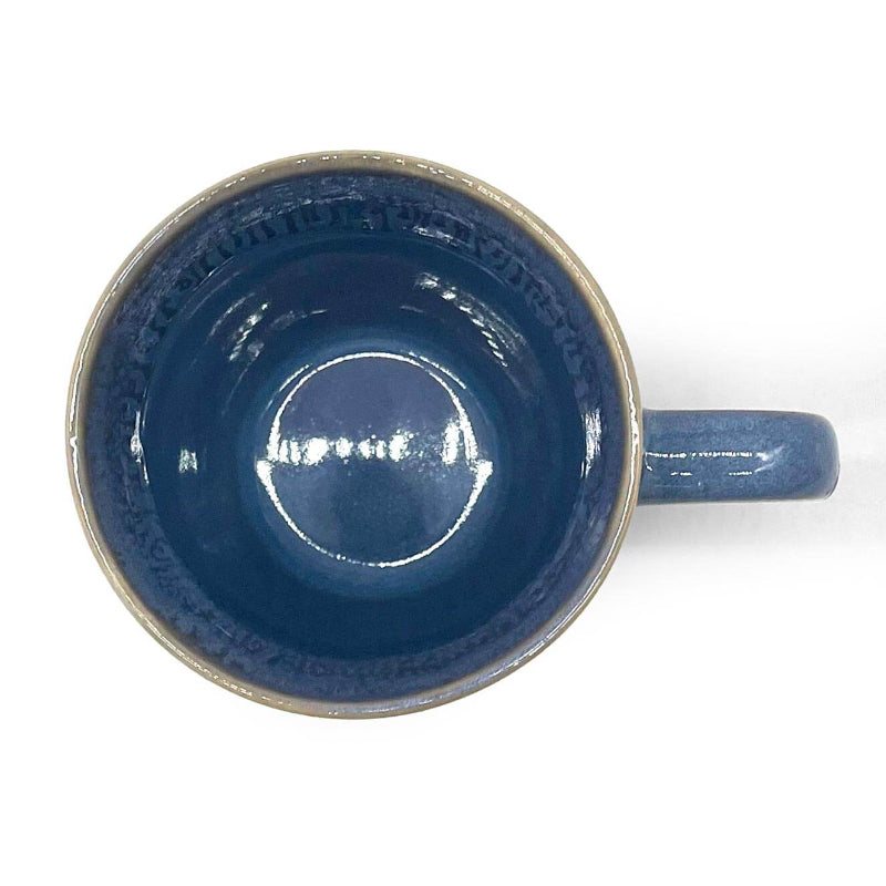 Tasse en grès avec anse bleue motif Anchor - 400 ML