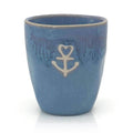 Tasse à Espresso en grès bleue motif Anchor - 150 ml