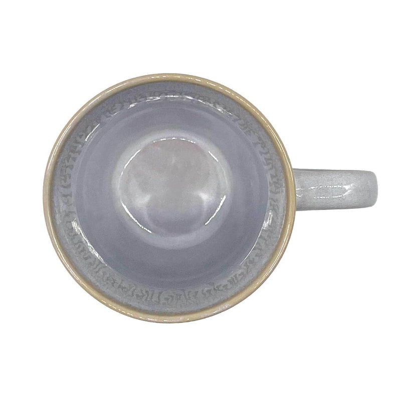 Tasse en grès avec anse blanc polaire avec coeur - 400 ML
