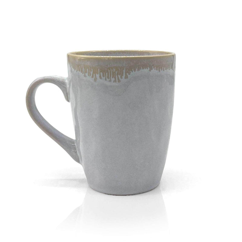 Tasse en grès avec anse blanc polaire avec coeur - 400 ML