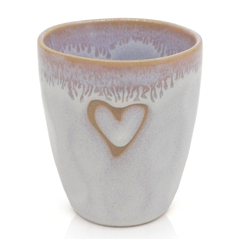 Tasse à Espresso en grès blanc polaire avec cœur - 150 ml