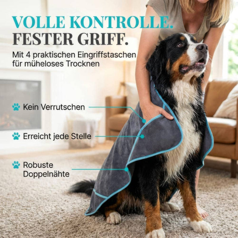 Serviette en microfibre extra absorbante pour chien (130 x 75 cm)