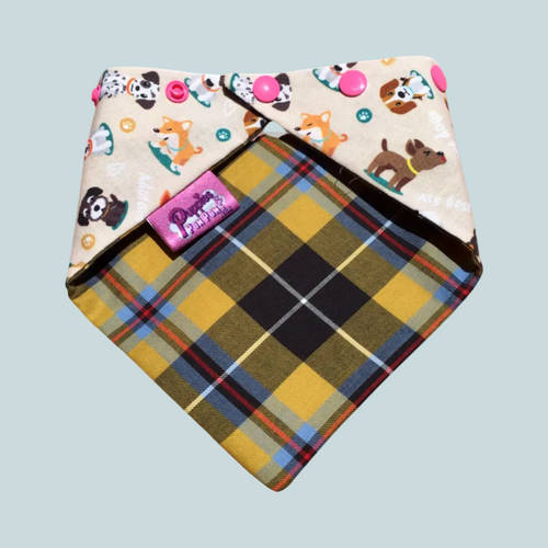bandana bouton de pression motif Cornouaille réversible - MokAïko&Co