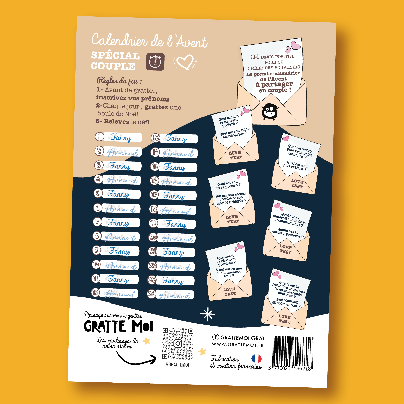 Bientôt Disponible ! Calendrier de l'Avent à Gratter - COUPLE ❤️ Jeux à gratter en attendant Noël