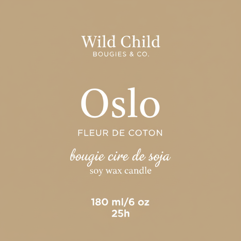 "Oslo" Bougie Cire végétale - Fleur de Coton - 25h