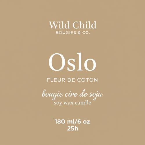 "Oslo" Bougie Cire végétale - Fleur de Coton - 25h