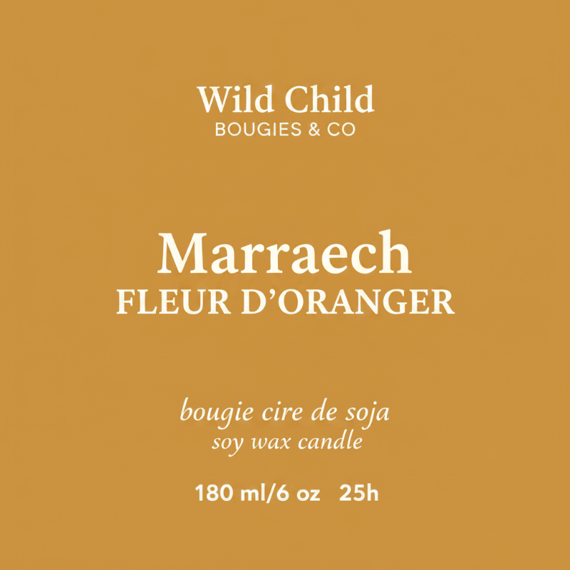 "Marrakech" Bougie Cire végétale - Fleur d'oranger - 25h