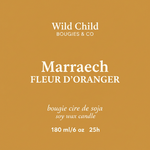 "Marrakech" Bougie Cire végétale - Fleur d'oranger - 25h