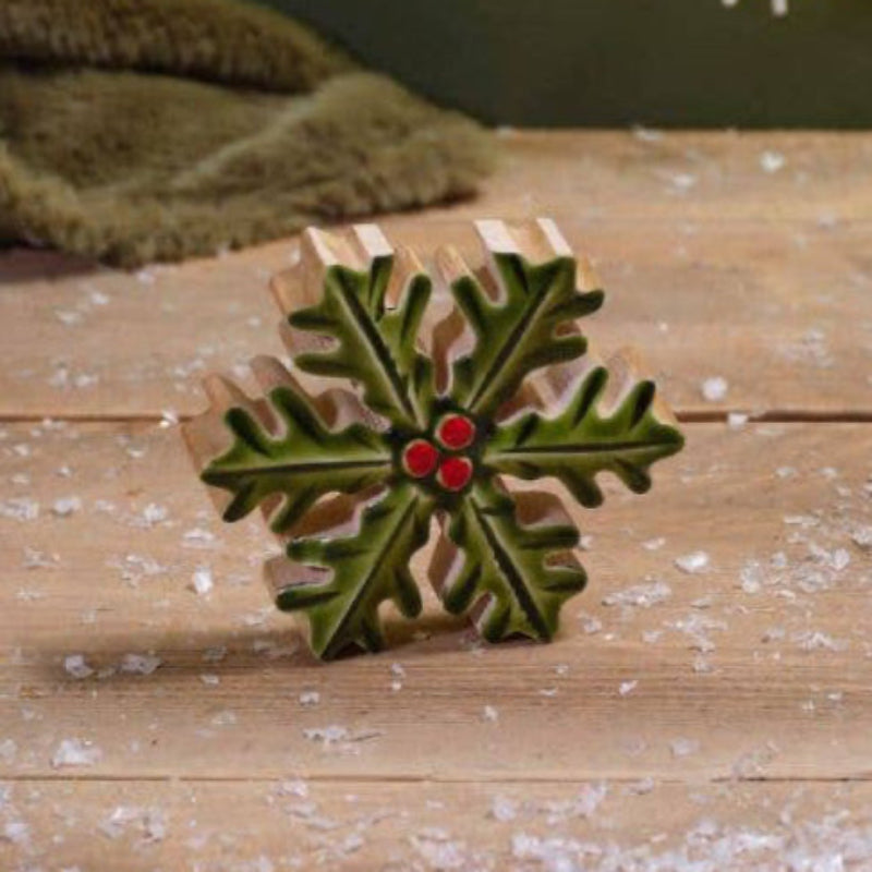Flocon de neige pour décoration motif houx - MokAïko&Co - MokAiko&Co