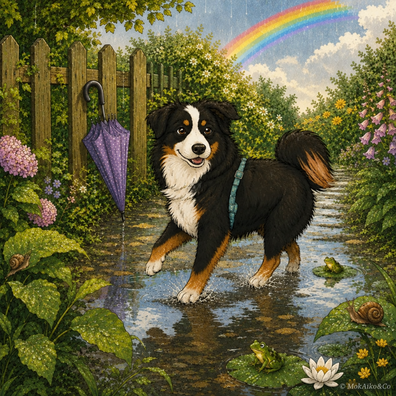Aiko sous la pluie - MokAïko&Co - MokAiko&Co
