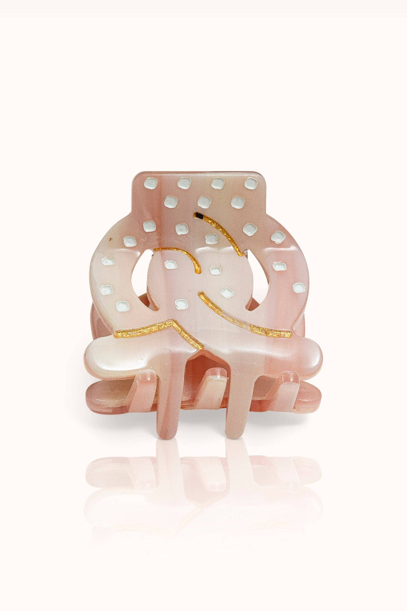 pince pour cheveux bretzel rose - MokAïko&Co - MokAiko&Co