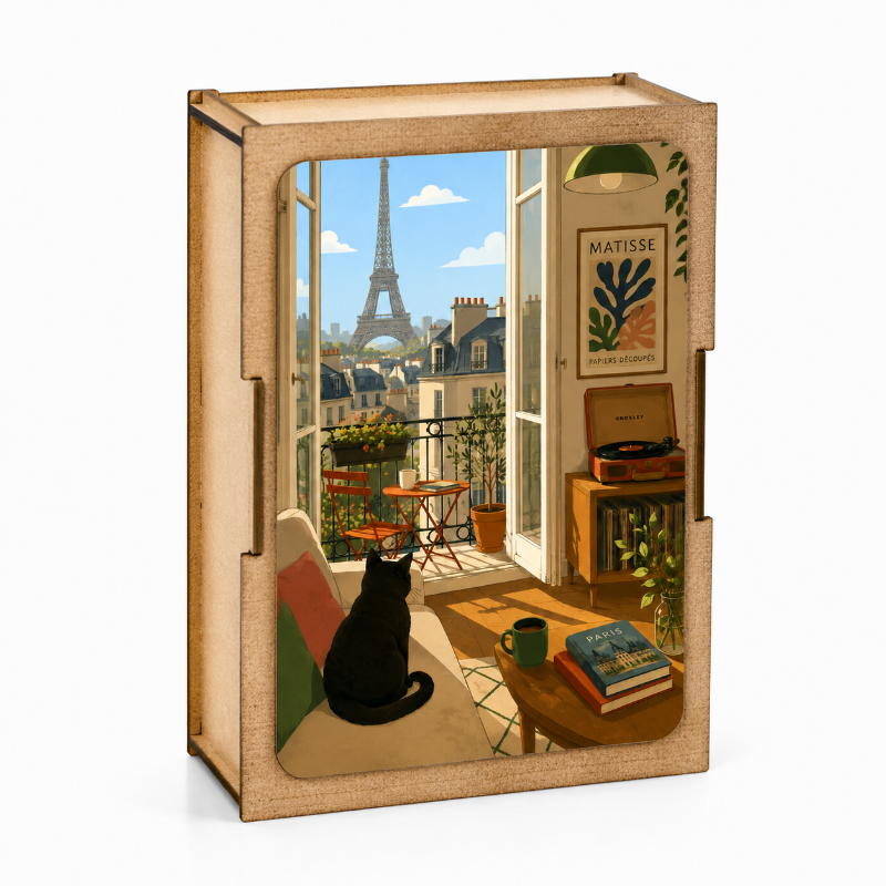 puzzle en bois paris chat noir - MokAiko&Co - MokAïko&Co
